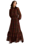 Nova Maxi Dress - Brown Plaid