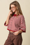 Opal Stripe Loose Knit Top