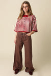 Opal Stripe Loose Knit Top