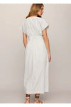 Sanna Striped Midi Dress White