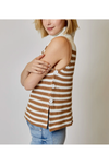 Stripe Mock Neck Vest