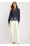 Emmie Top in Navy Eyelet Lace