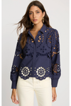 Emmie Top in Navy Eyelet Lace