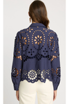 Emmie Top in Navy Eyelet Lace