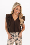 Layne Sleeveless Top - Brown