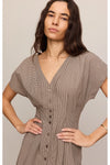 Sanna Gingham Midi Dress Dark Chocolate