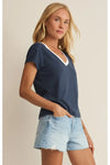 Modern Colorblocked V-Neck Tee