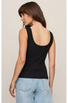 Larkin Embroidered Tank Black