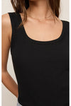 Larkin Embroidered Tank Black