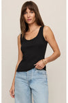 Larkin Embroidered Tank Black