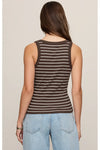 Rowe Striped Scoop Tank Dark Chocolate