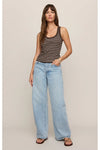 Rowe Striped Scoop Tank Dark Chocolate