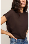 Marika Lace Trim Muscle Tee Dark Chocolate