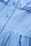 Zoe Peplum Long Sleeve Shirt - Light Blue