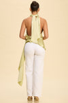 Halter Uneven Hemline Tunic Top
