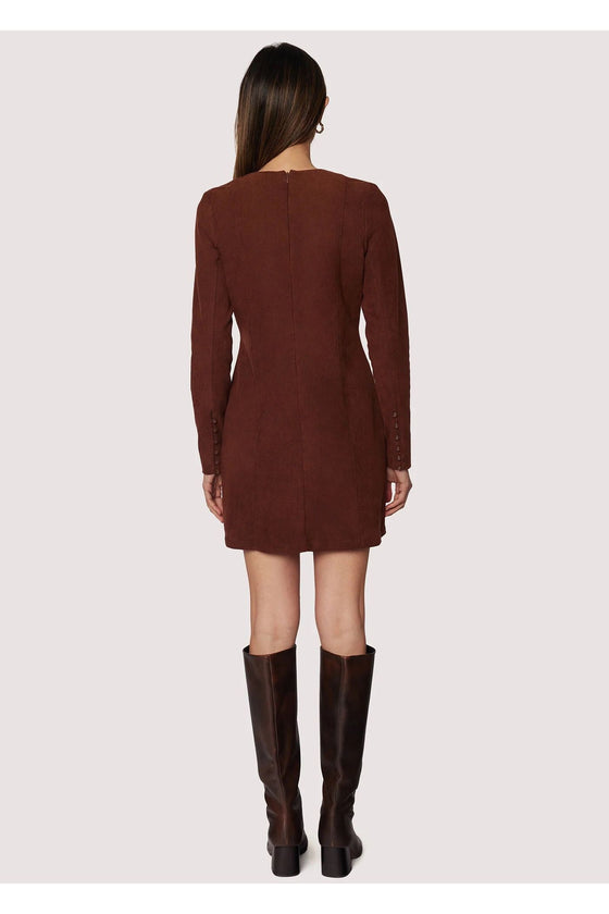 Suede Long Sleeve Mini Dress