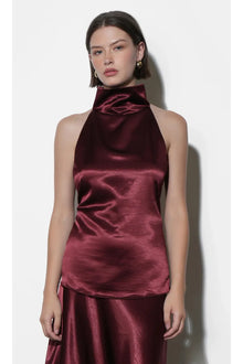  Addison Cowl Funnel Neck Halter Top
