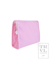 Roadie Large Zip Pouch - Gingham Pink