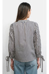 Miui Puff Sleeve Stripe Shirt