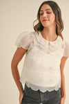 Scallop Organza Blouse