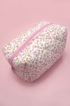 Pink Floral Cosmetic Bag