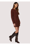 Suede Long Sleeve Mini Dress
