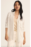 z supply perfect line top linen shirt stripe